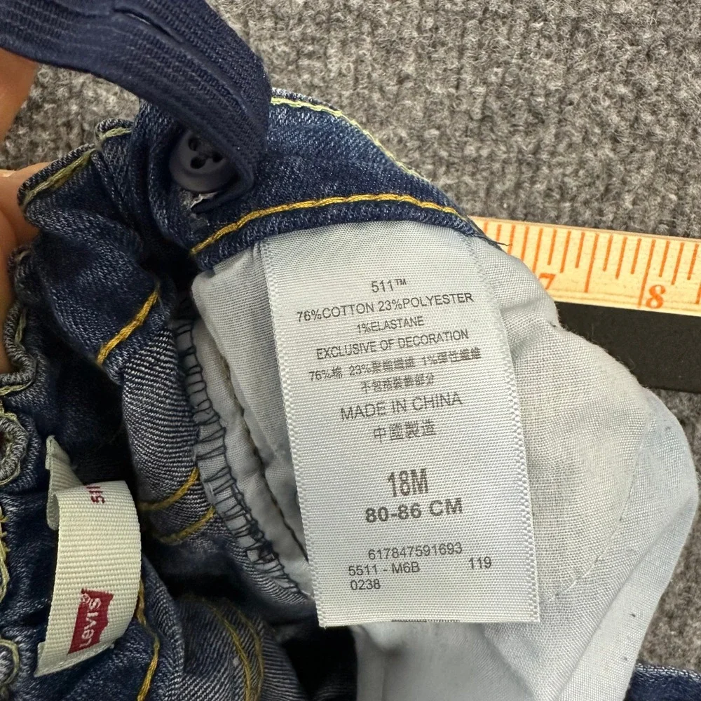 Levi's Jeans Boys Size 18M Blue 511 Slim Fit Adjustable Waist Denim Pants